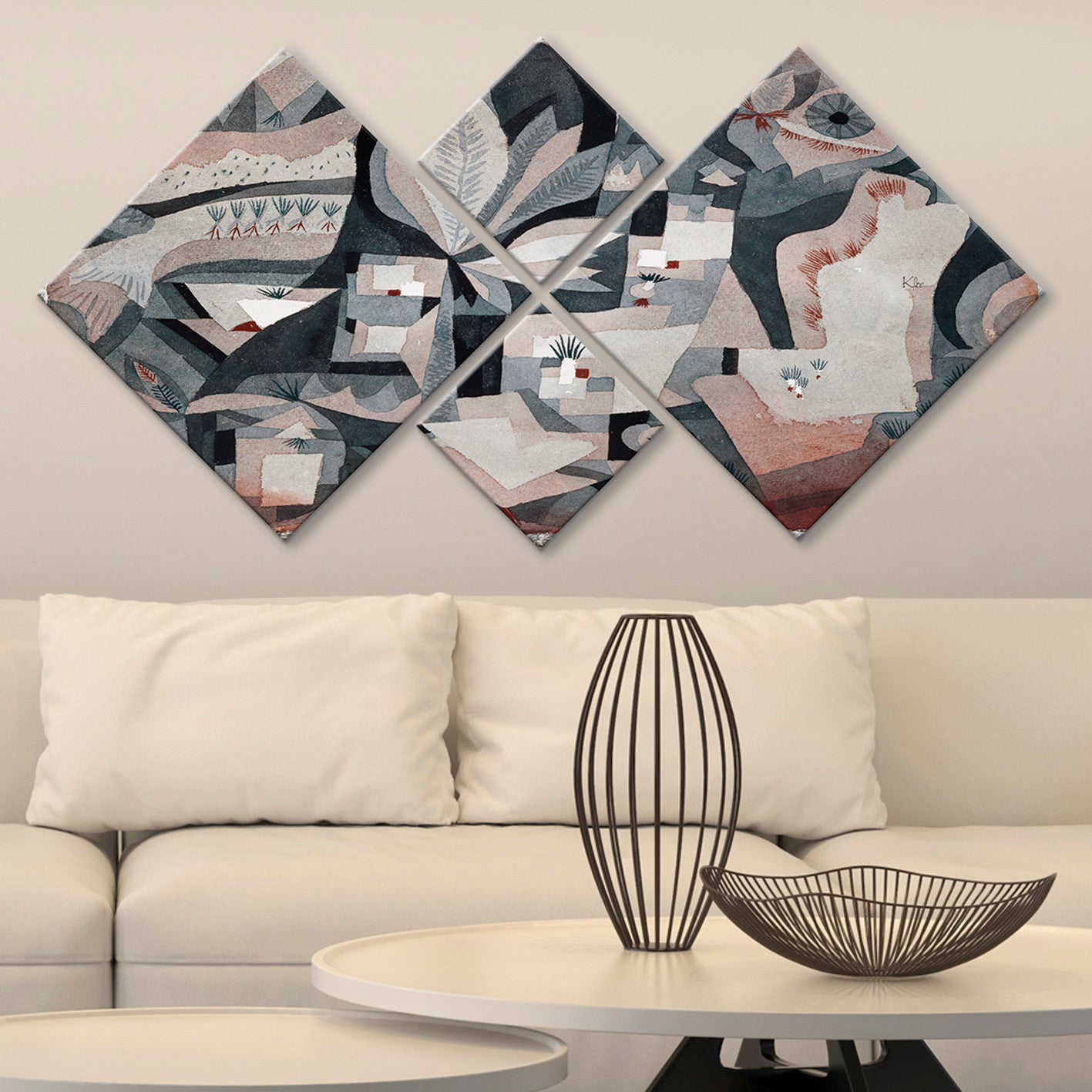 Conjunto Decorativo MDF Multicolor 4 Peças - Impressão UV Premium para Parede