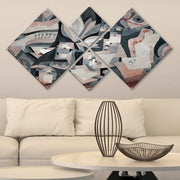 Conjunto Decorativo MDF Multicolor 4 Peças - Impressão UV Premium para Parede