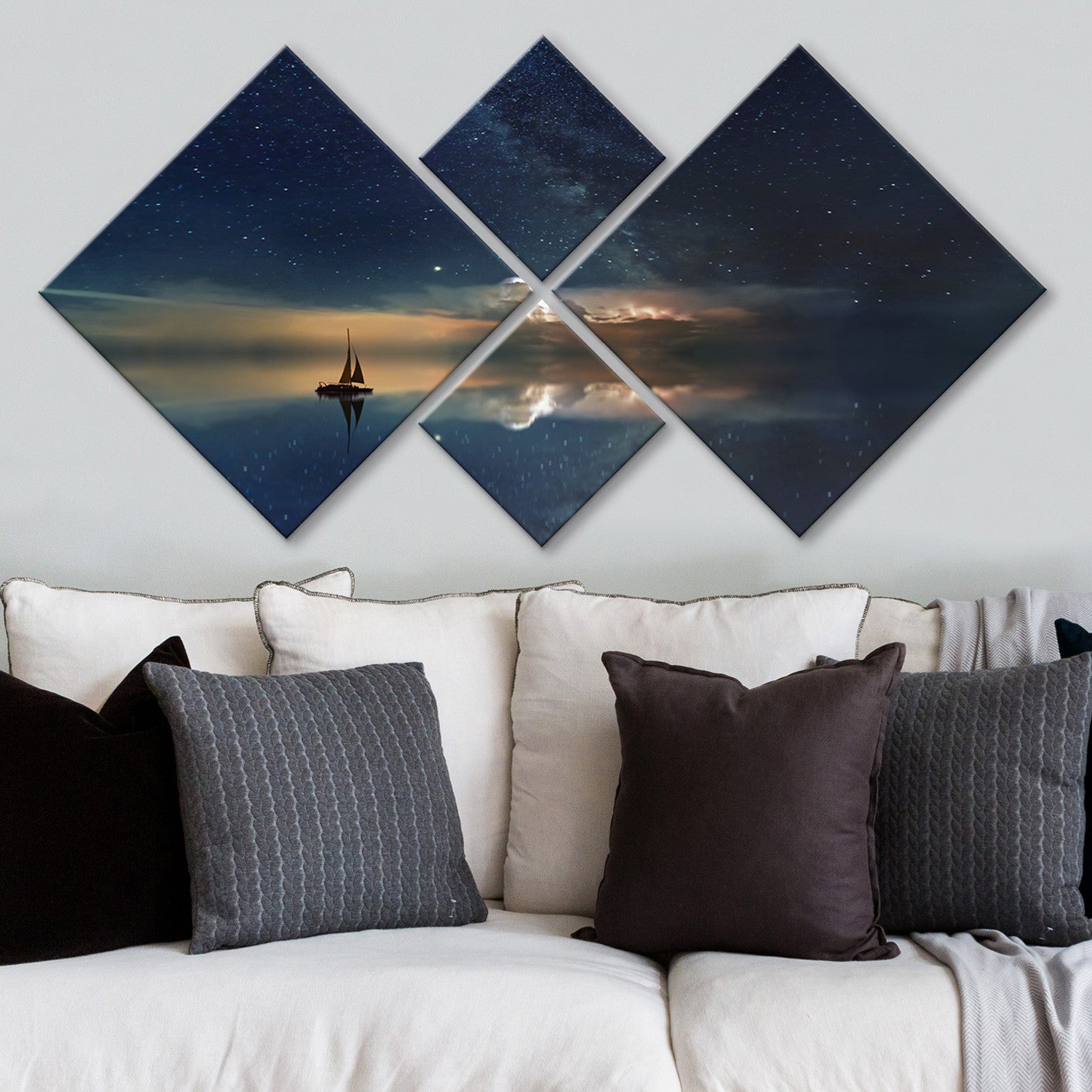 Conjunto Decorativo MDF Multicolor 4 Peças - Impressão UV Premium para Parede