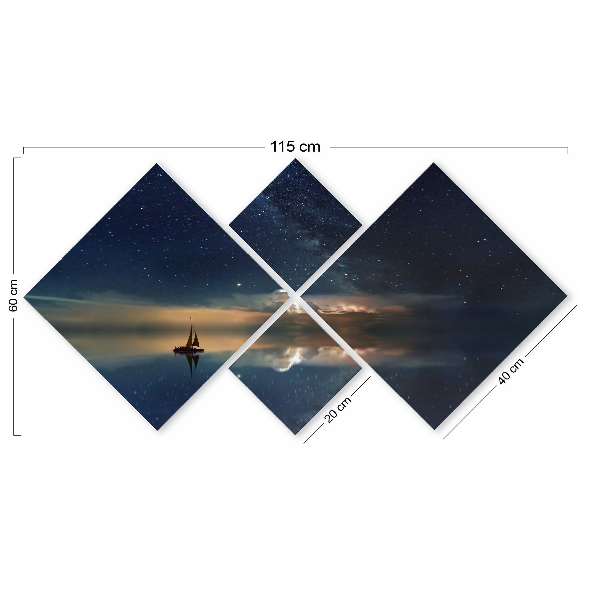 Conjunto Decorativo MDF Multicolor 4 Peças - Impressão UV Premium para Parede