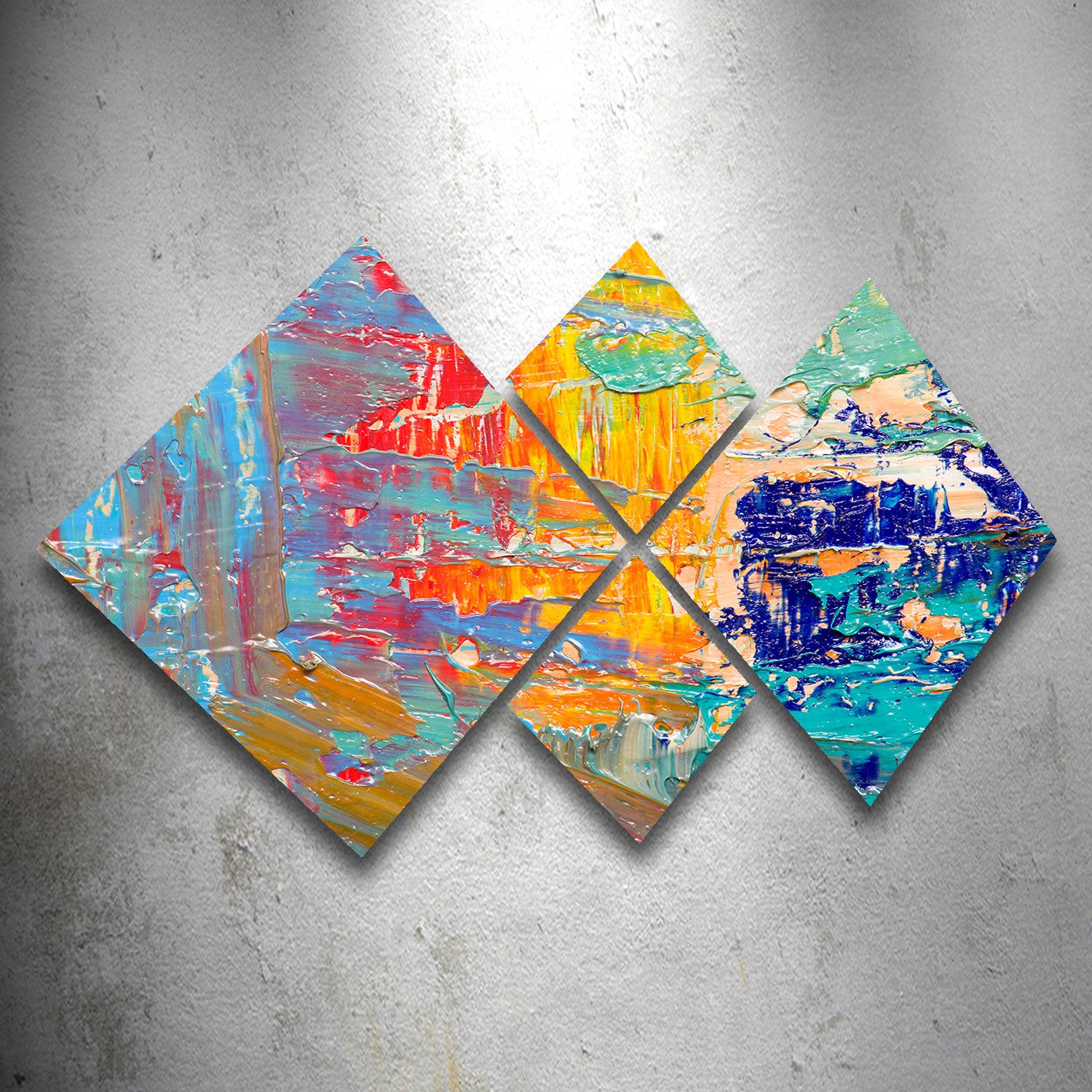 Conjunto Decorativo MDF Multicolor 4 Peças - Impressão UV Premium para Parede