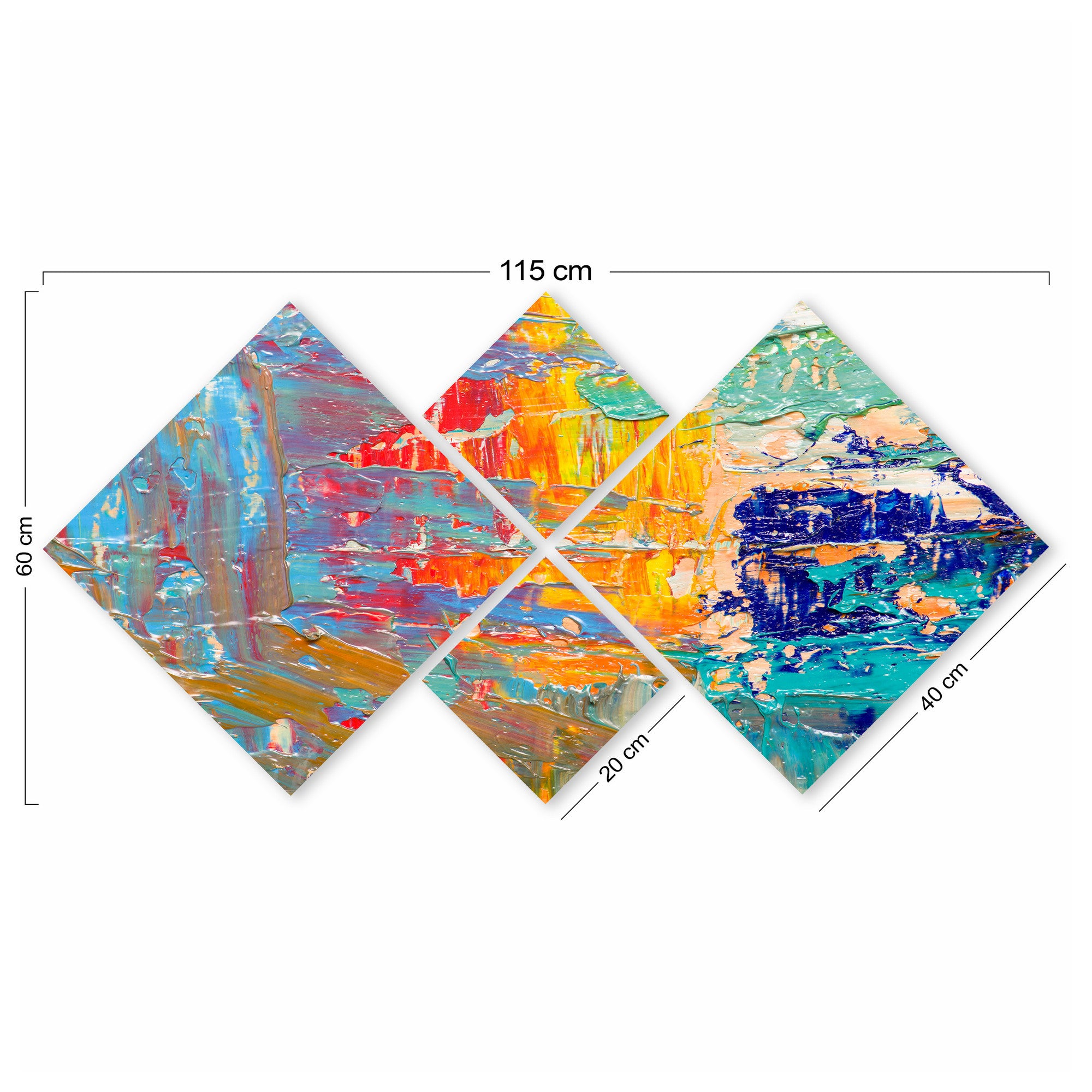 Conjunto Decorativo MDF Multicolor 4 Peças - Impressão UV Premium para Parede