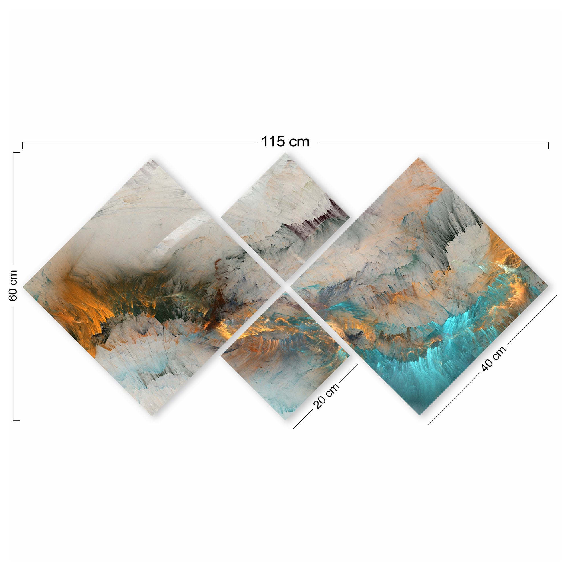 Conjunto Decorativo MDF Multicolor 4 Peças - Impressão UV Premium para Parede