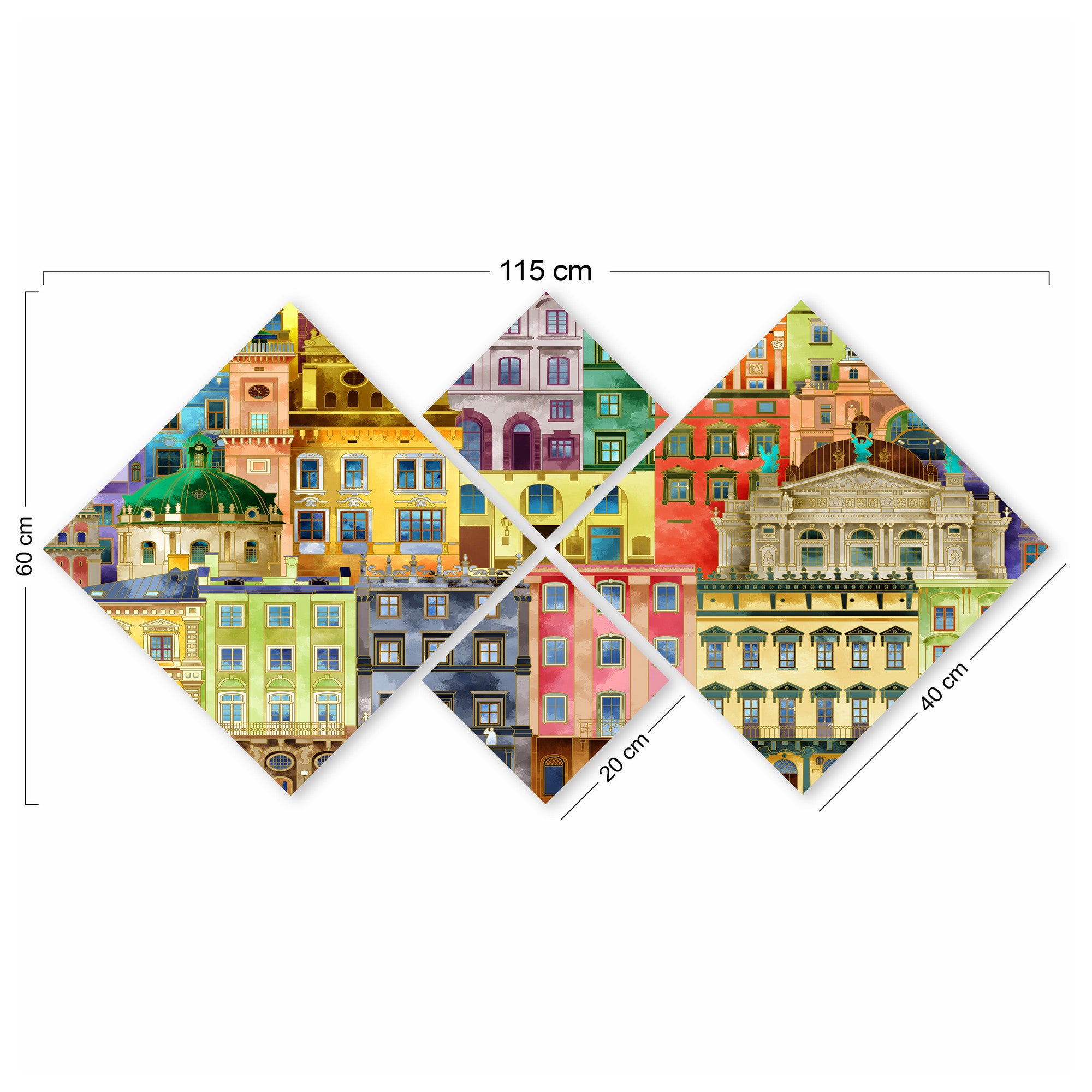 Conjunto Decorativo MDF Multicolor 4 Peças - Impressão UV Premium para Parede