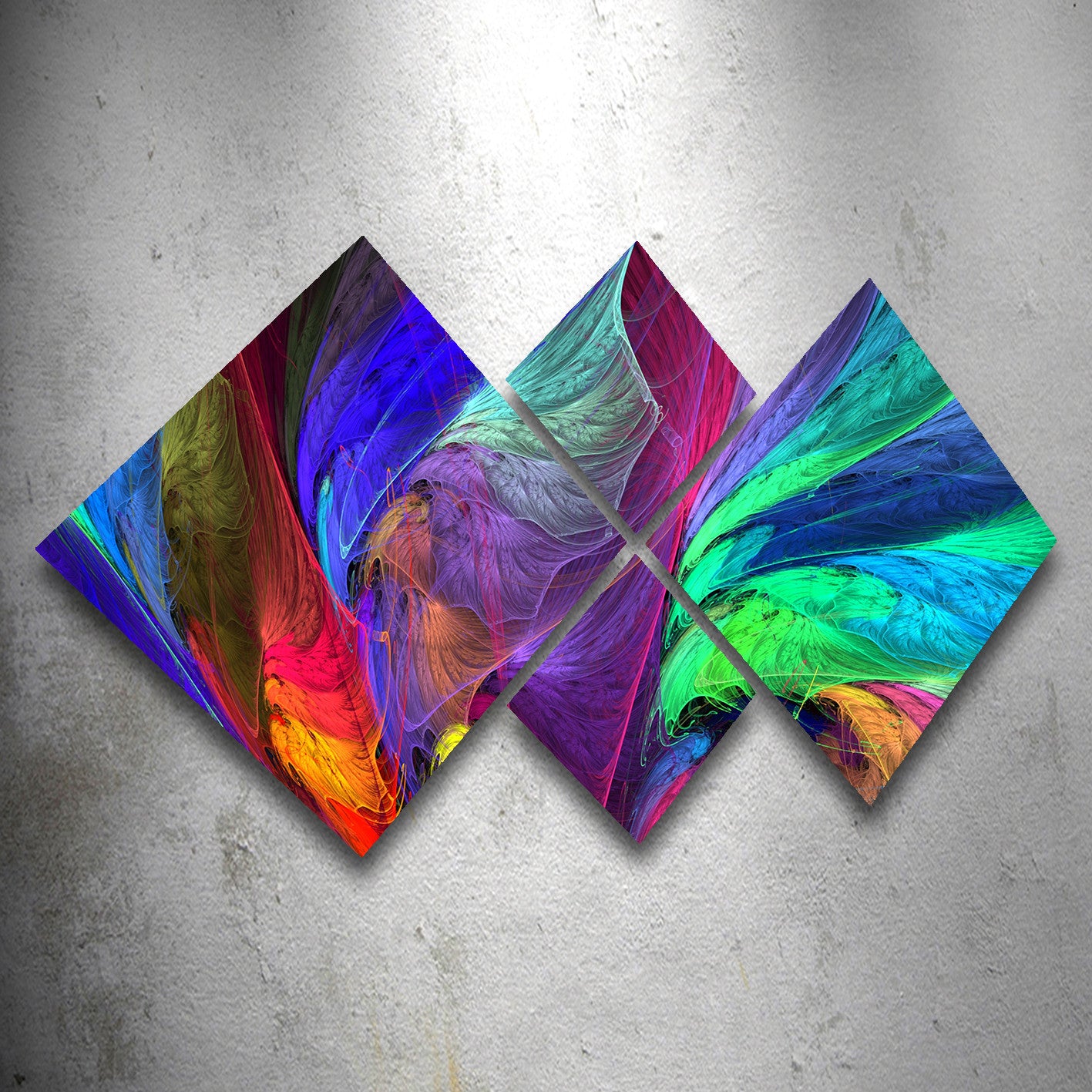 Conjunto Decorativo MDF Multicolor 4 Peças - Impressão UV Premium para Parede