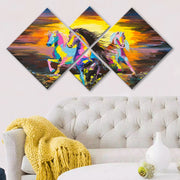 Conjunto Decorativo MDF Multicolor 4 Peças - Impressão UV Premium para Parede