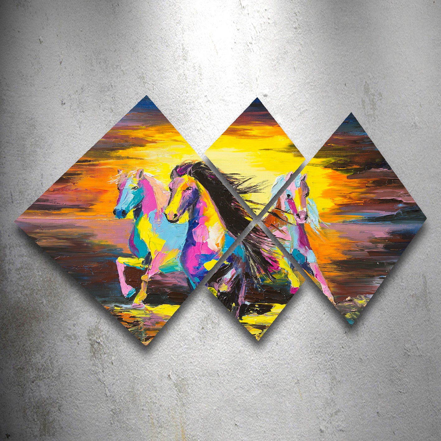 Conjunto Decorativo MDF Multicolor 4 Peças - Impressão UV Premium para Parede