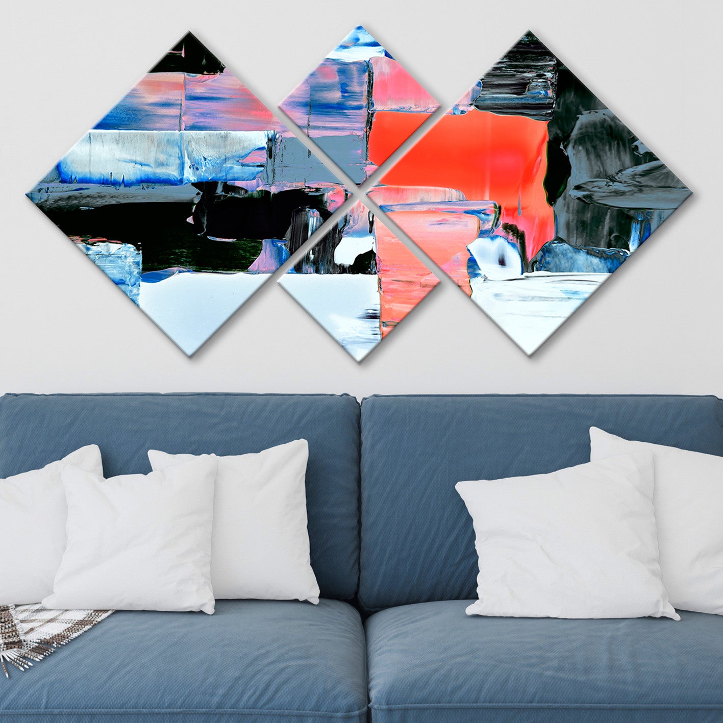 Conjunto Decorativo MDF Multicolor 4 Peças - Impressão UV Premium para Parede