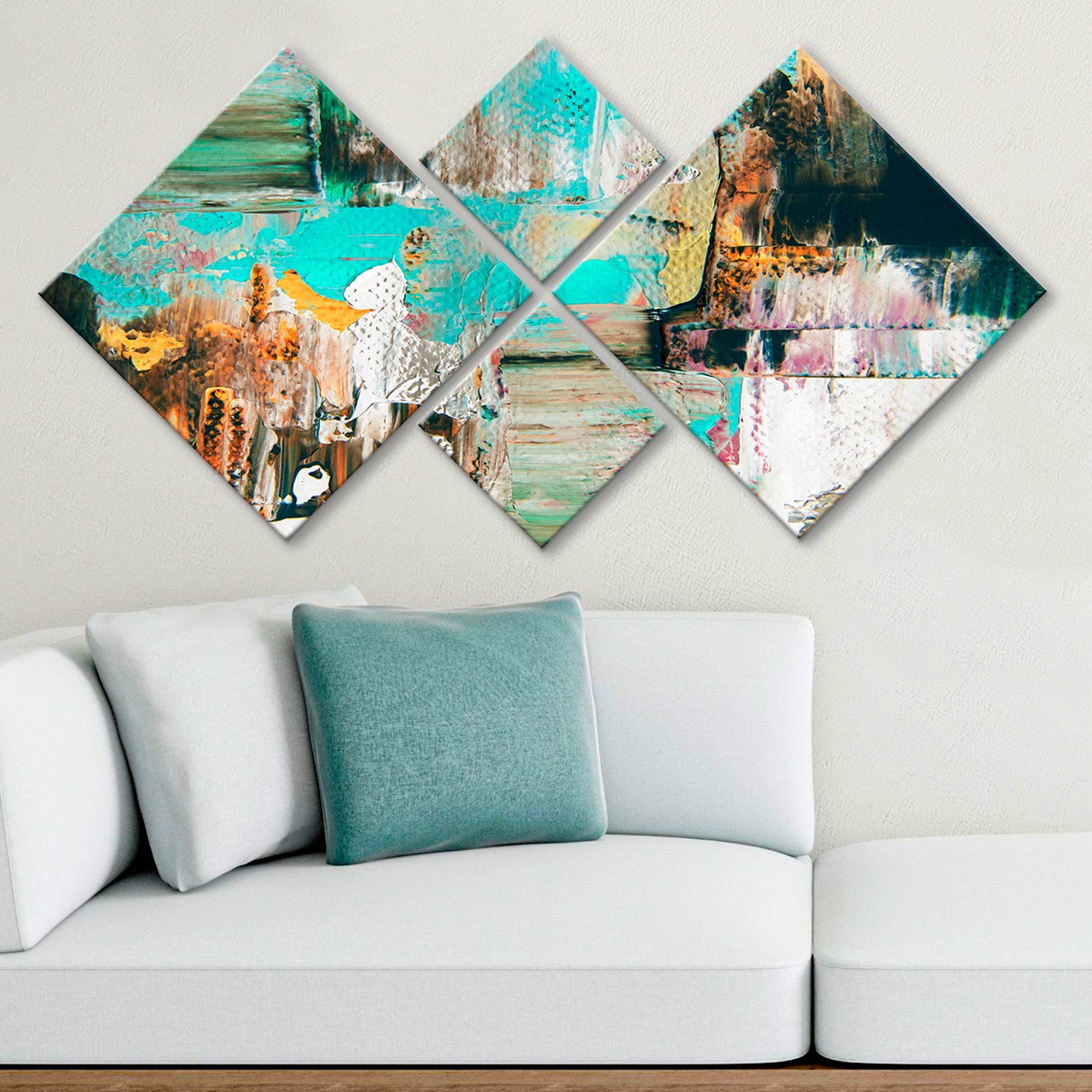 Conjunto Decorativo MDF Multicolor 4 Peças - Impressão UV Premium para Parede