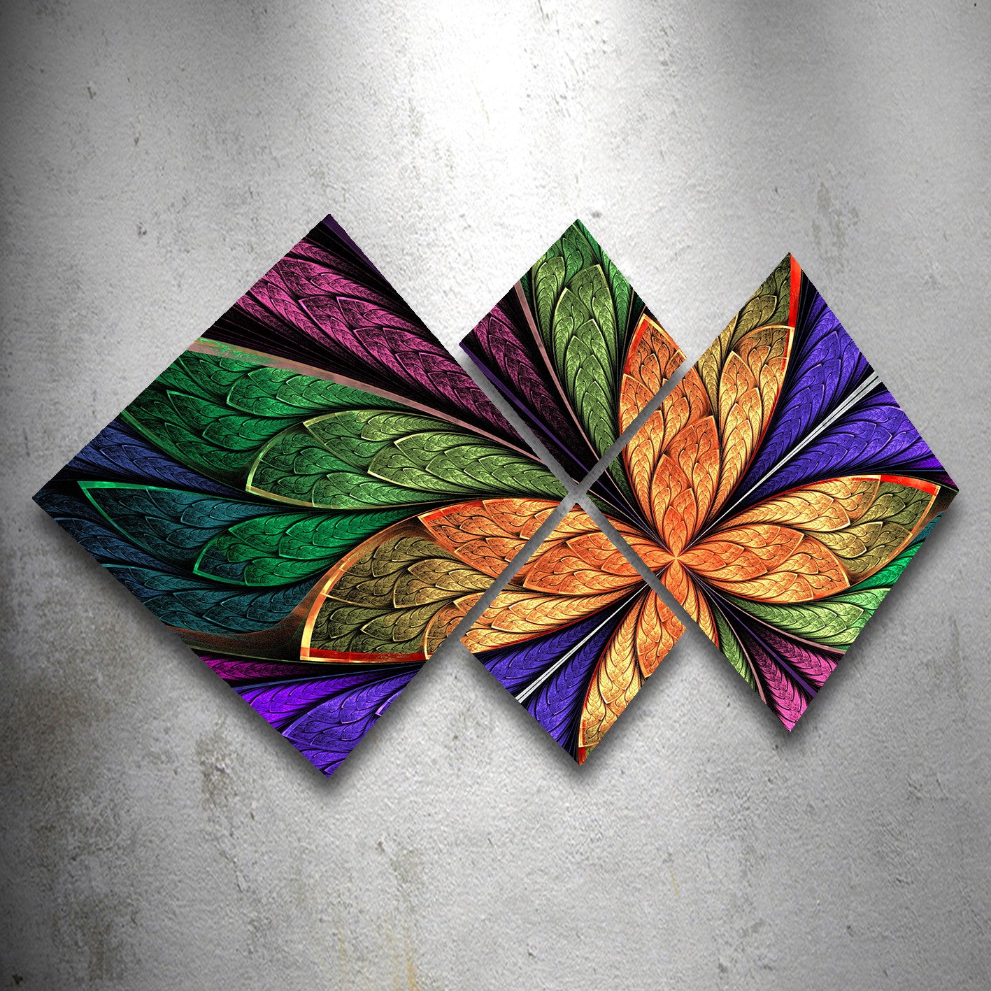 Conjunto Decorativo MDF Multicolor 4 Peças - Impressão UV Premium para Parede