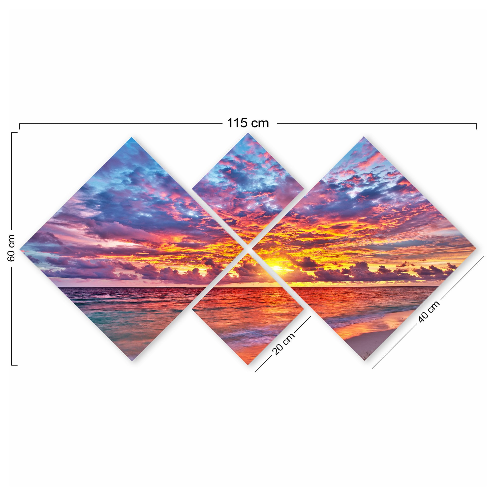 Conjunto Decorativo MDF Multicolor 4 Peças - Impressão UV Premium para Parede