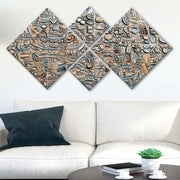 Conjunto Decorativo MDF Multicolor 4 Peças - Impressão UV Premium para Parede