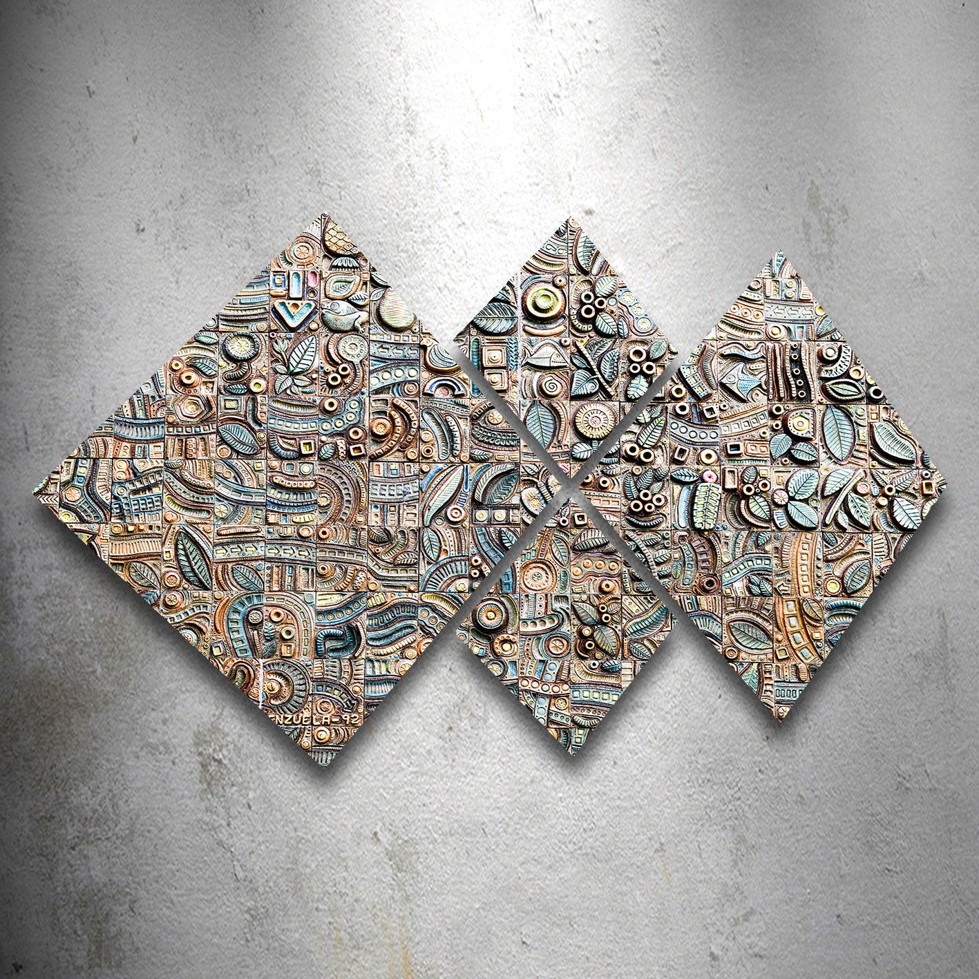 Conjunto Decorativo MDF Multicolor 4 Peças - Impressão UV Premium para Parede