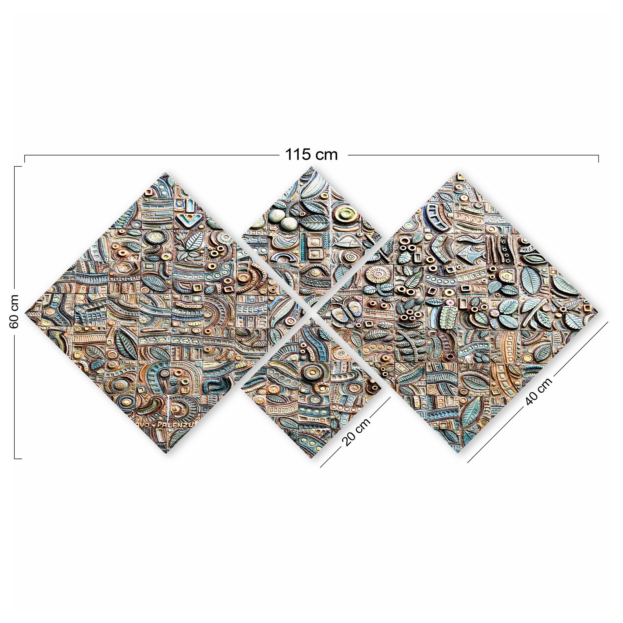 Conjunto Decorativo MDF Multicolor 4 Peças - Impressão UV Premium para Parede