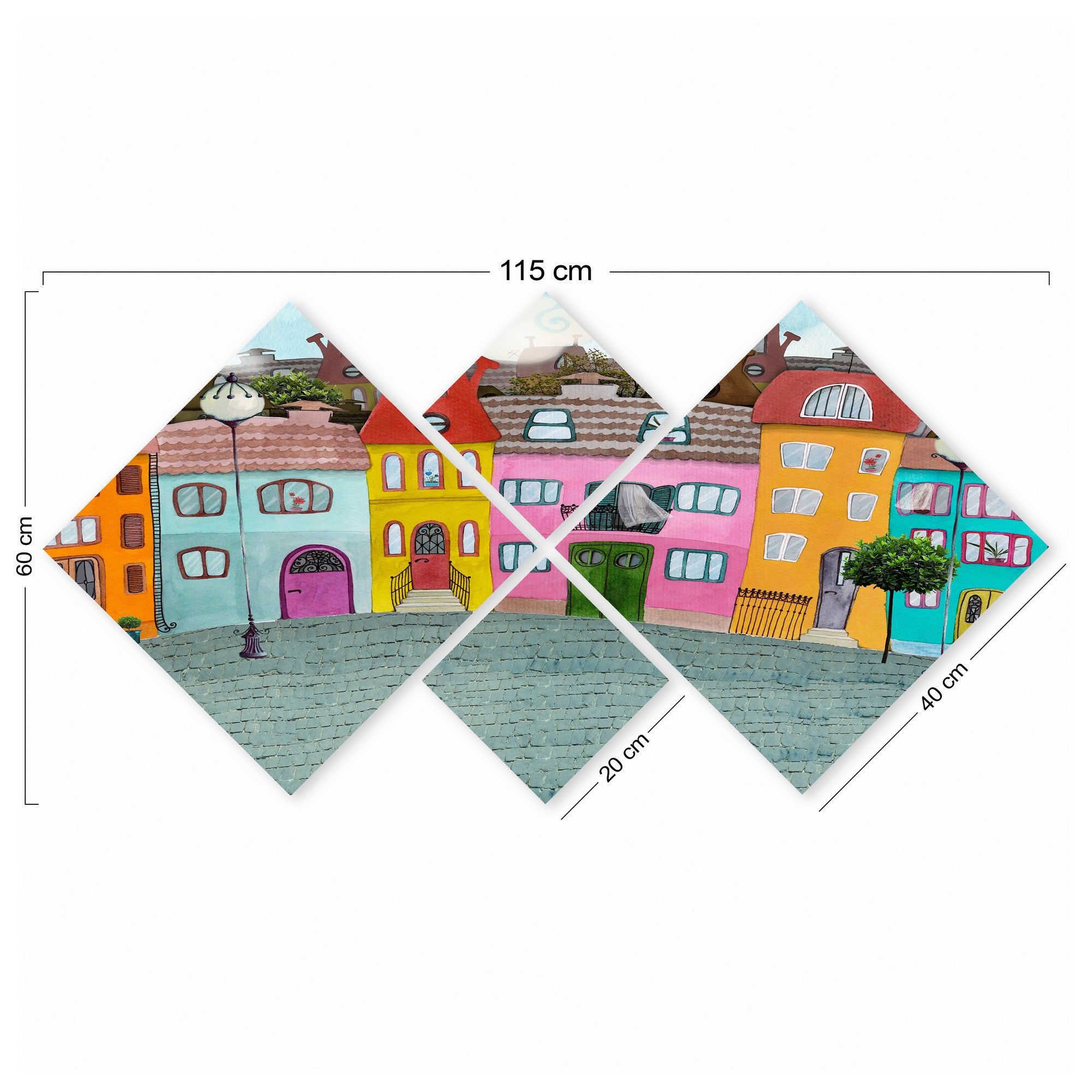 Conjunto Decorativo MDF Multicolor 4 Peças - Impressão UV Premium para Parede