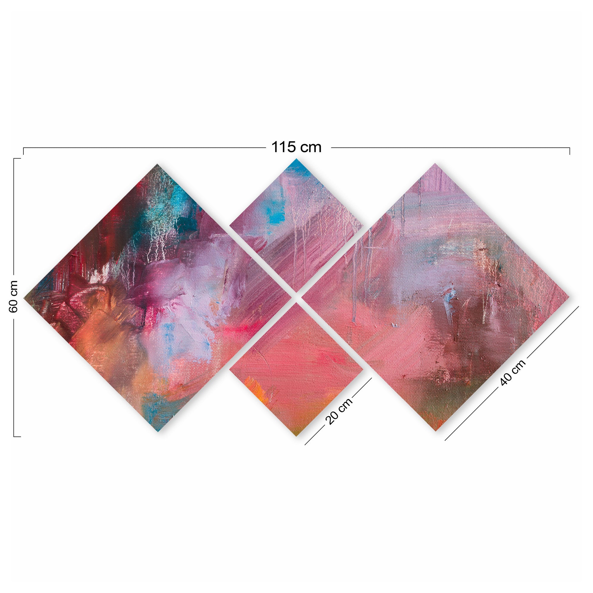 Conjunto Decorativo MDF Multicolor 4 Peças - Impressão UV Premium para Parede