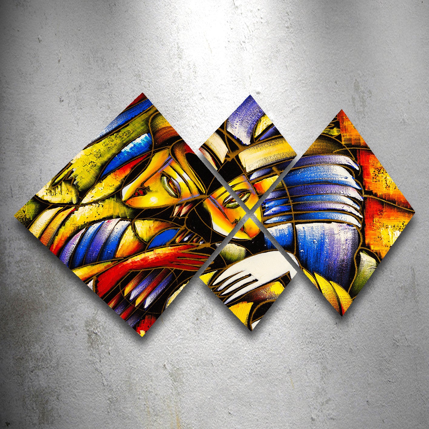 Conjunto Decorativo MDF Multicolor 4 Peças - Impressão UV Premium para Parede