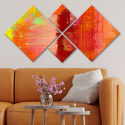 Conjunto Decorativo MDF Multicolor 4 Peças - Impressão UV Premium para Parede