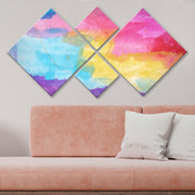 Conjunto Decorativo MDF Multicolor 4 Peças - Impressão UV Premium para Parede
