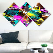 Conjunto Decorativo MDF Multicolor 4 Peças - Quadros Modernos para Parede 60x115cm