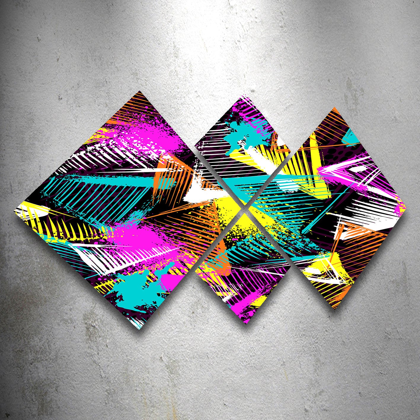 Conjunto Decorativo MDF Multicolor 4 Peças - Quadros Modernos para Parede 60x115cm