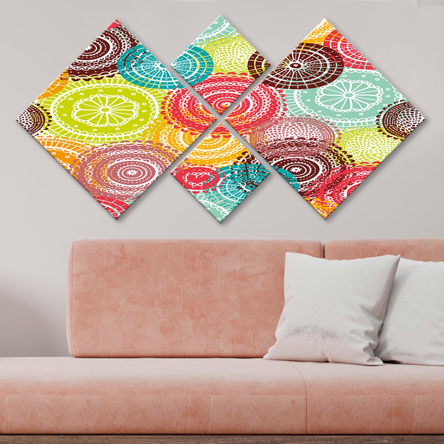 Conjunto Decorativo MDF Multicolor 4 Peças - Impressão UV Premium para Parede