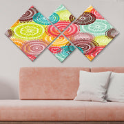 Conjunto Decorativo MDF Multicolor 4 Peças - Impressão UV Premium para Parede