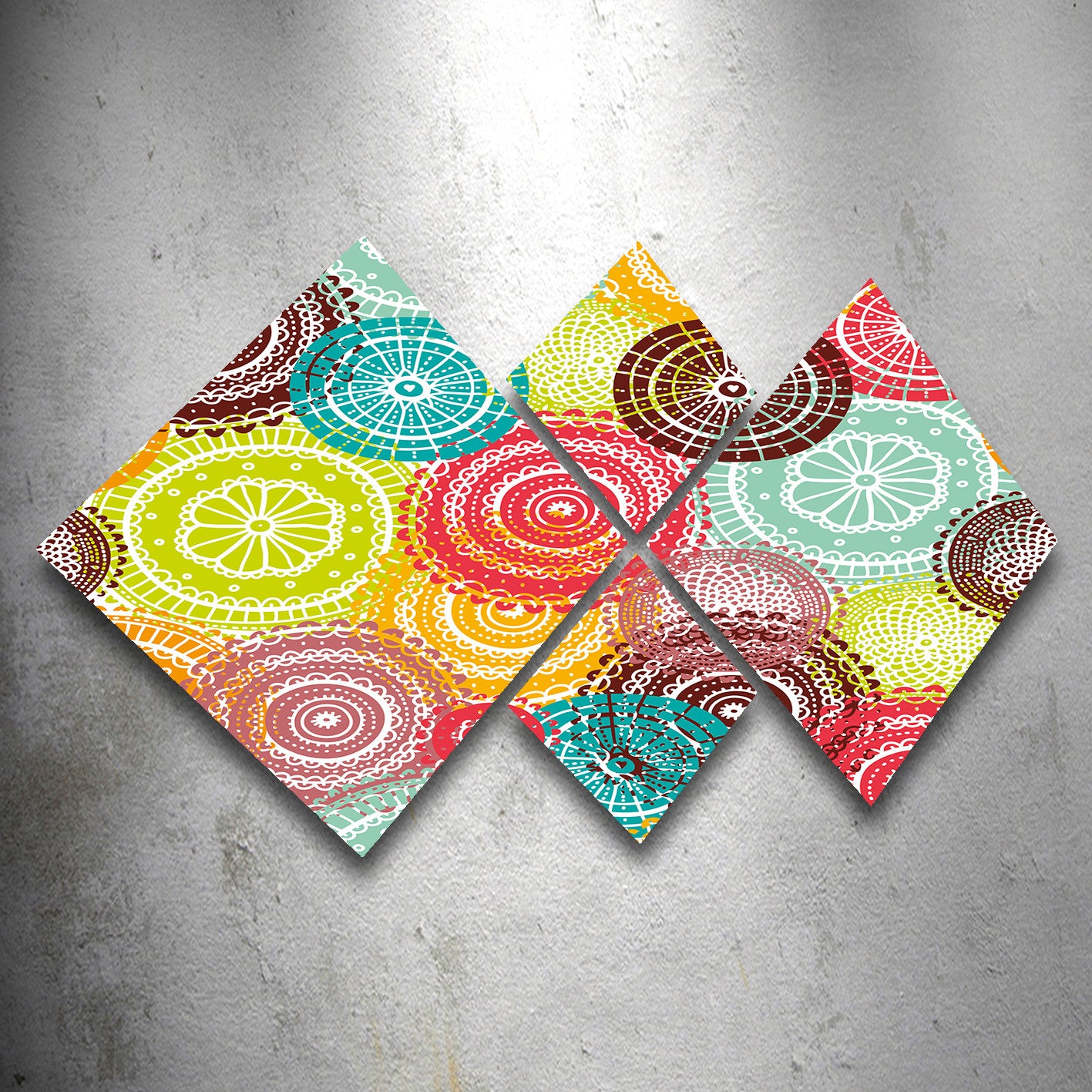 Conjunto Decorativo MDF Multicolor 4 Peças - Impressão UV Premium para Parede