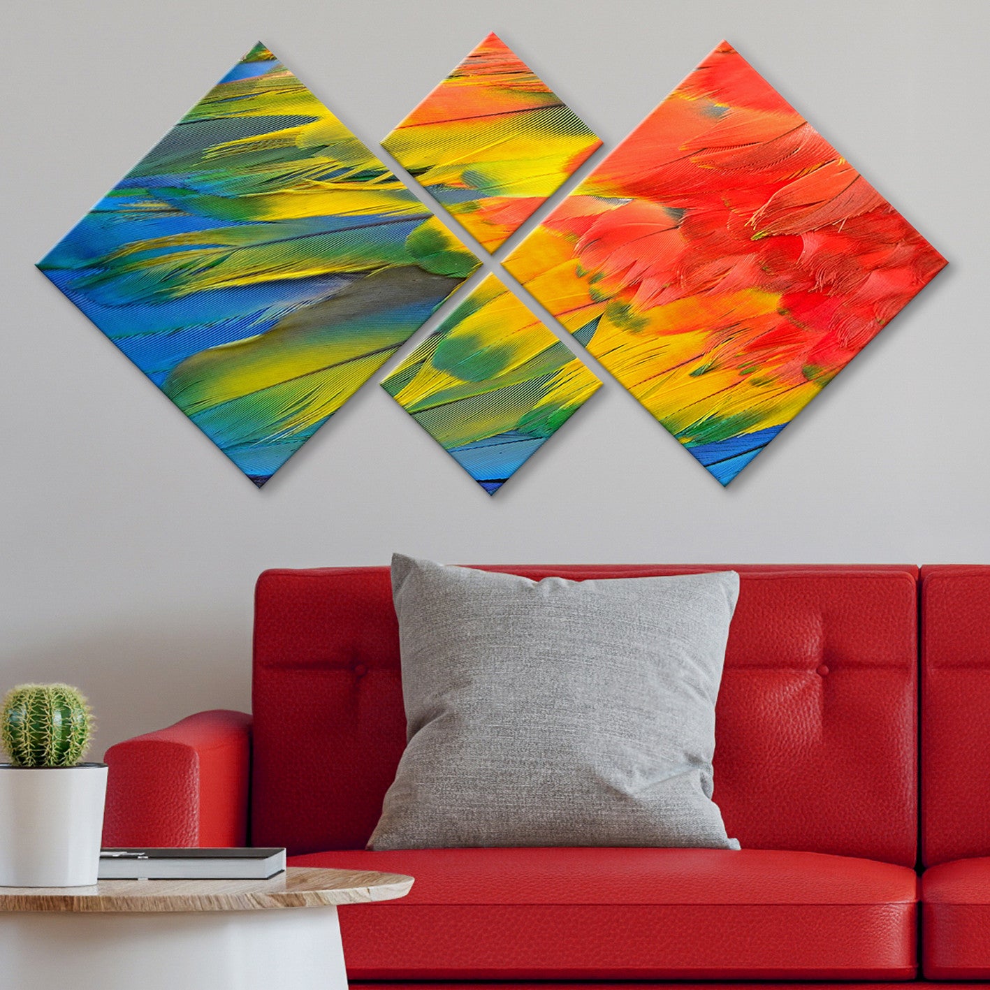 Conjunto Decorativo MDF Multicolor 4 Peças - Impressão UV Premium para Parede