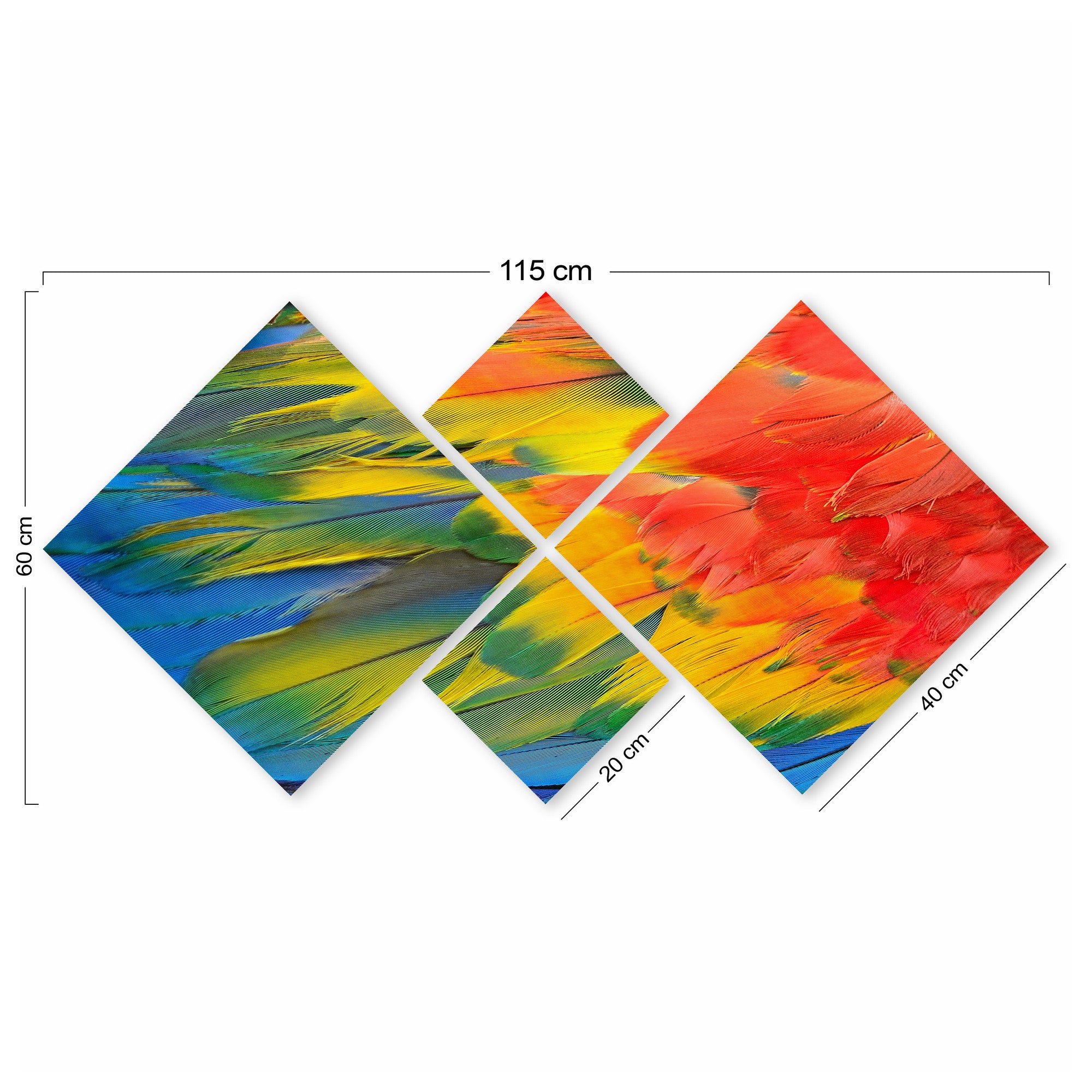 Conjunto Decorativo MDF Multicolor 4 Peças - Impressão UV Premium para Parede