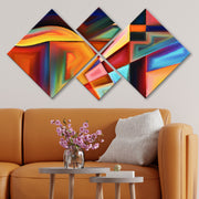 Conjunto Decorativo MDF Multicolor 4 Peças - Impressão UV Premium para Parede