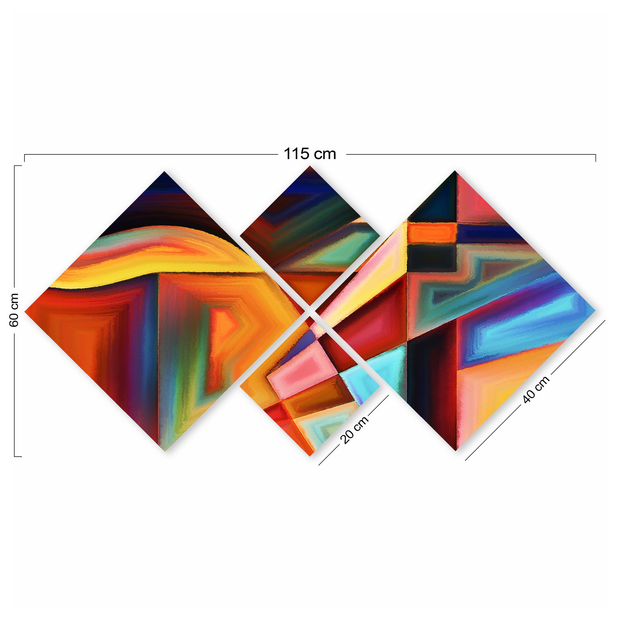 Conjunto Decorativo MDF Multicolor 4 Peças - Impressão UV Premium para Parede