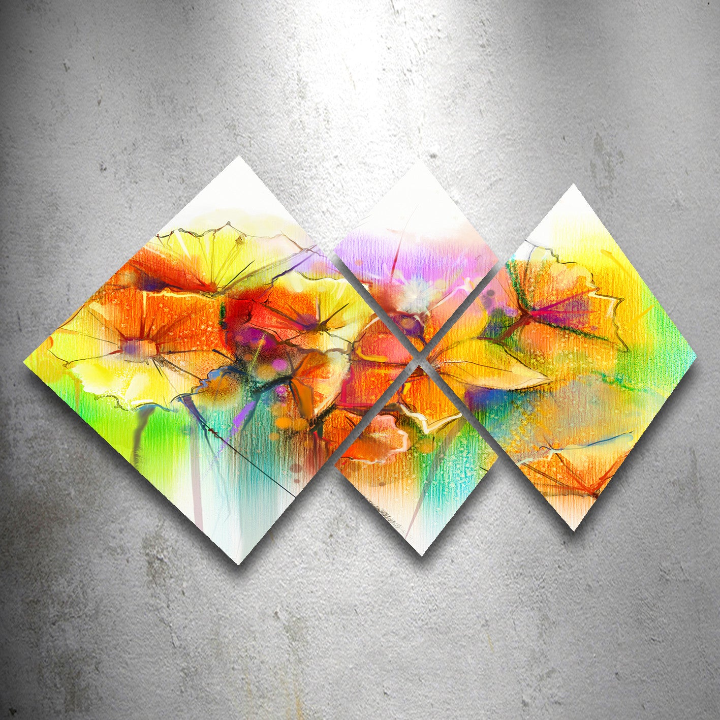 Conjunto Decorativo MDF Multicolor 4 Peças - Impressão UV Premium para Parede