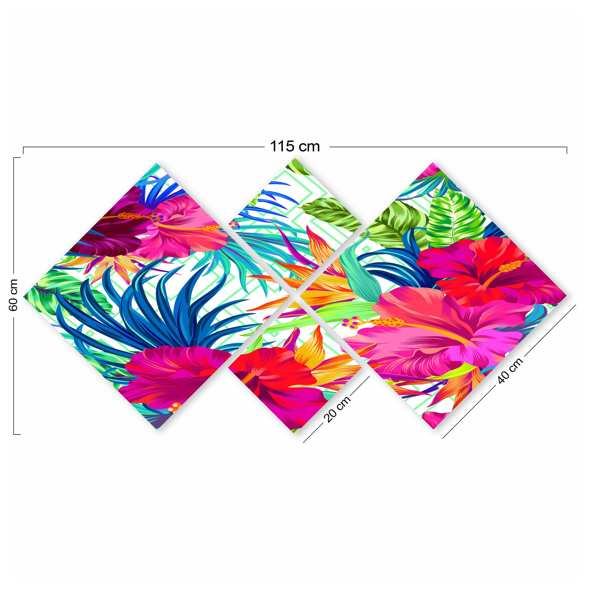 Conjunto Decorativo MDF Multicolor 4 Peças - Impressão UV Premium para Parede