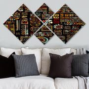 Conjunto Decorativo MDF Multicolor 4 Peças - Impressão UV Premium para Parede