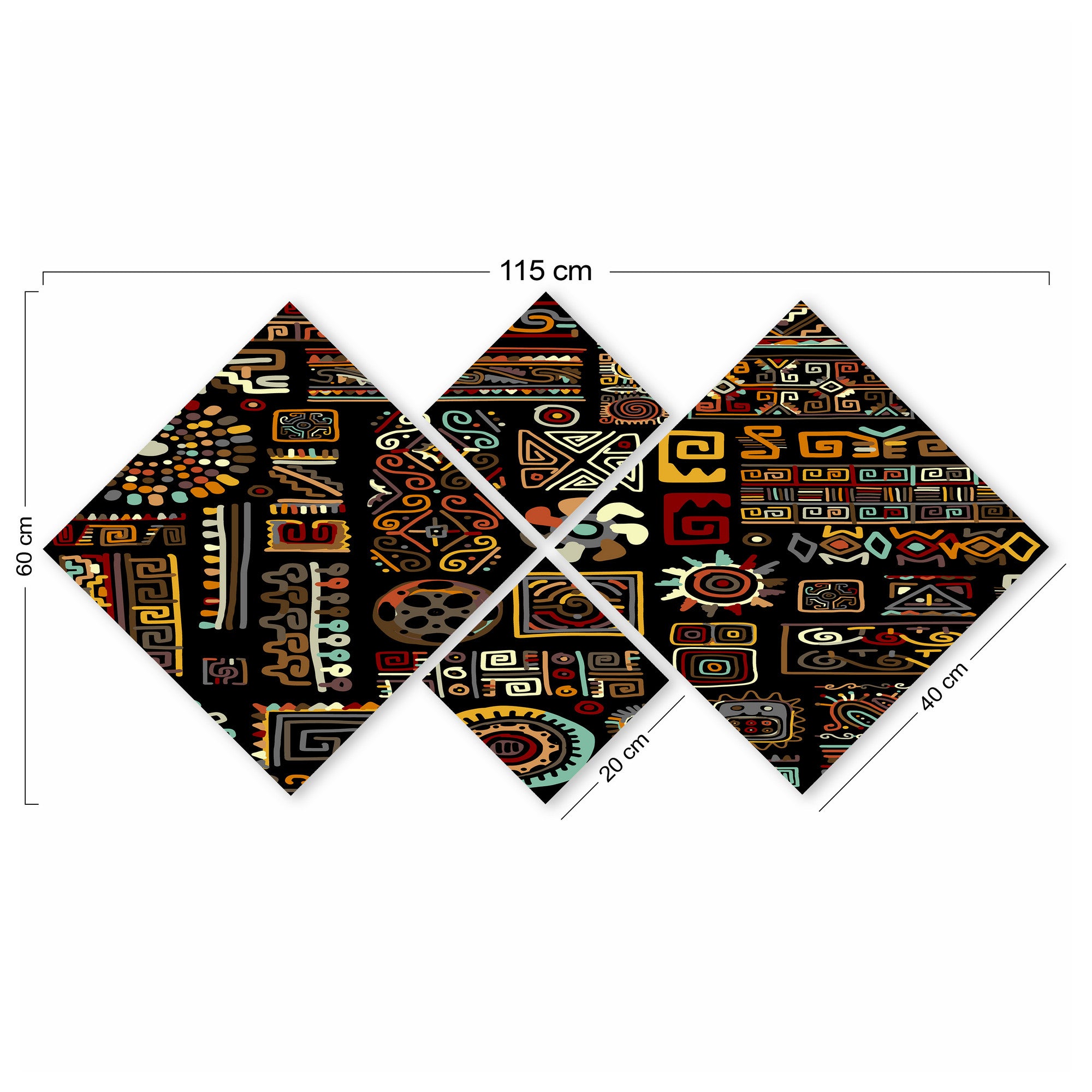 Conjunto Decorativo MDF Multicolor 4 Peças - Impressão UV Premium para Parede