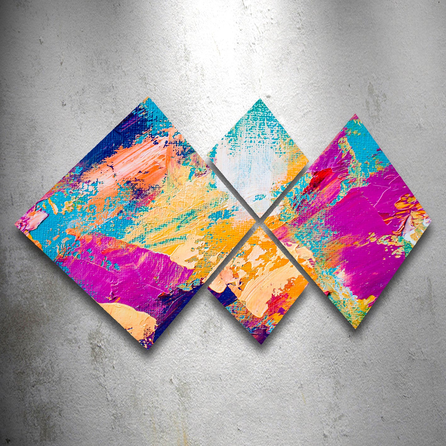 Conjunto Decorativo MDF Multicolor 4 Peças - Impressão UV Premium para Parede