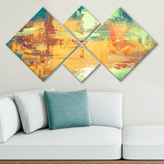 Conjunto Decorativo MDF Multicolor 4 Peças - Impressão UV Premium para Parede