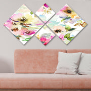 Conjunto Decorativo MDF Multicolor 4 Peças - Impressão UV Premium para Parede