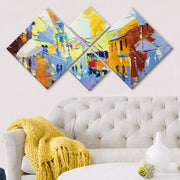 Conjunto Decorativo MDF Multicolor 4 Peças - Impressão UV Premium para Parede