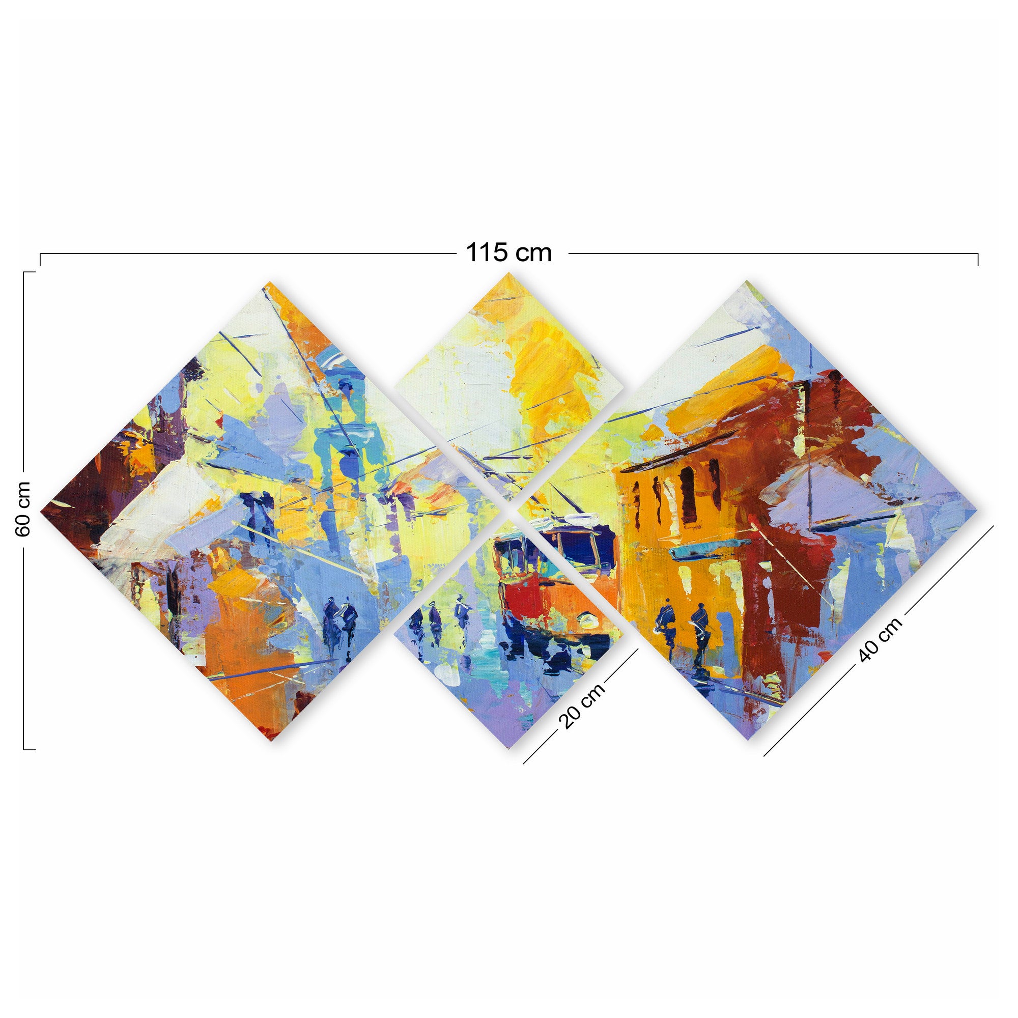 Conjunto Decorativo MDF Multicolor 4 Peças - Impressão UV Premium para Parede