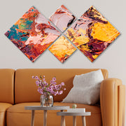 Conjunto Decorativo MDF Multicolor 4 Peças - Impressão UV Premium para Parede