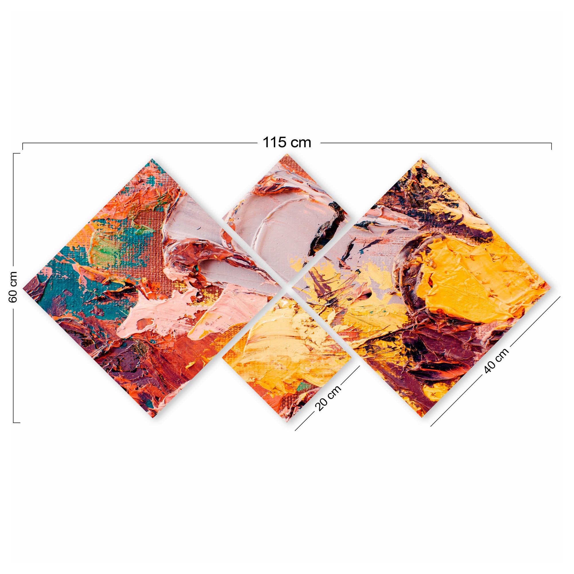 Conjunto Decorativo MDF Multicolor 4 Peças - Impressão UV Premium para Parede