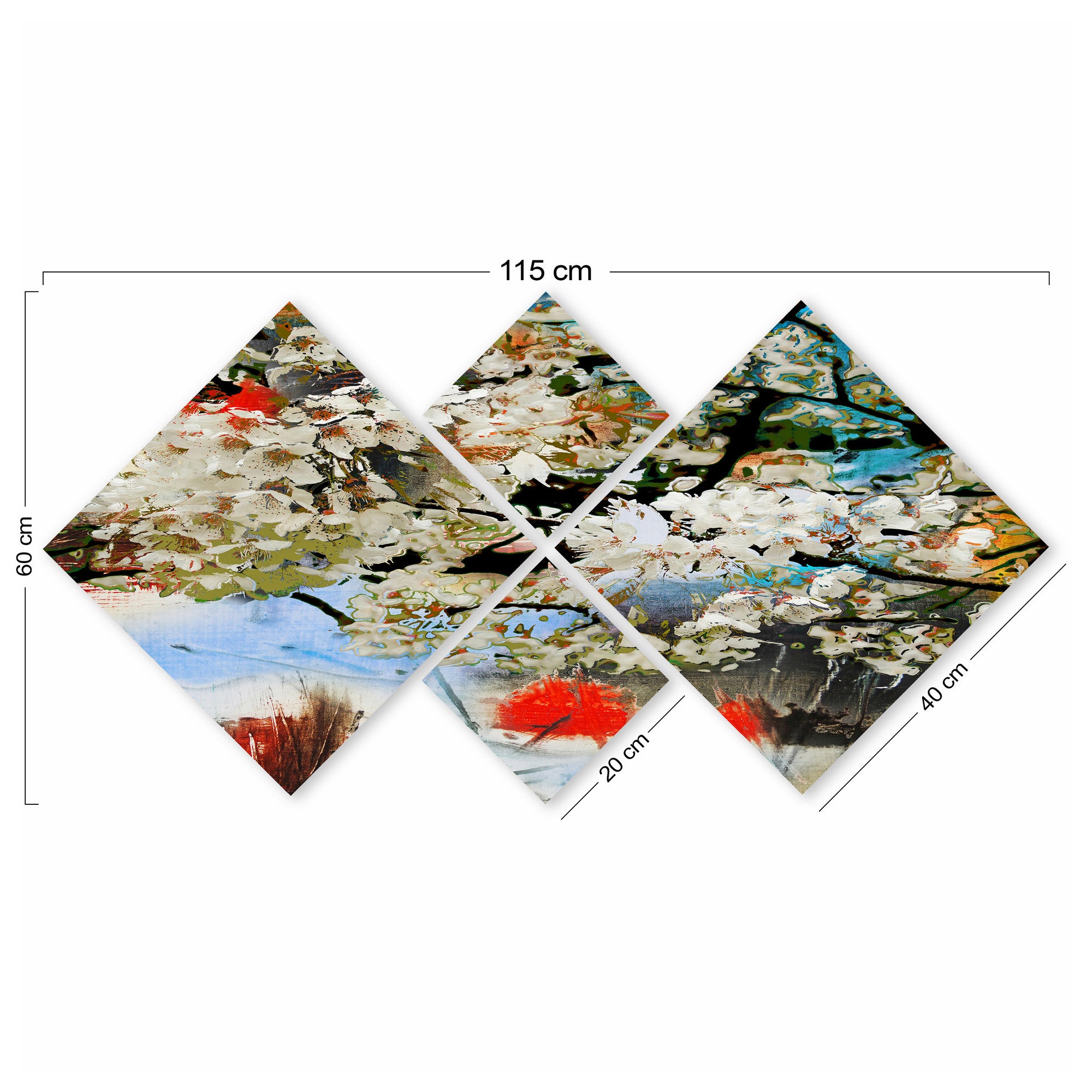 Conjunto Decorativo MDF Multicolor 4 Peças - Impressão UV Premium para Parede