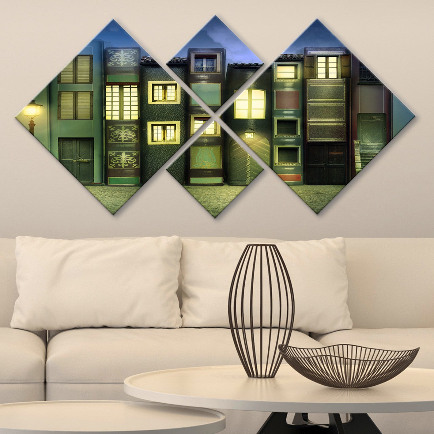 Conjunto Decorativo MDF Multicolor 4 Peças - Impressão UV Premium para Parede