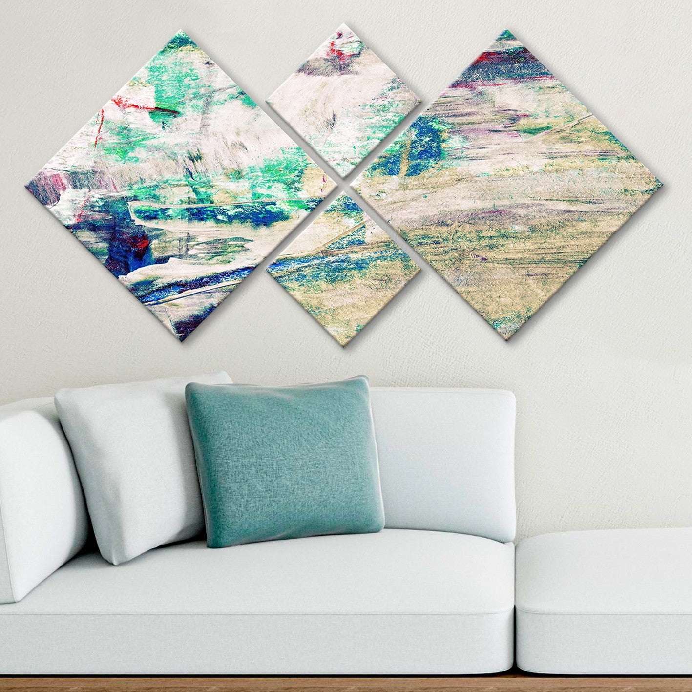 Conjunto Decorativo MDF Multicolor 4 Peças - Impressão UV Premium para Parede