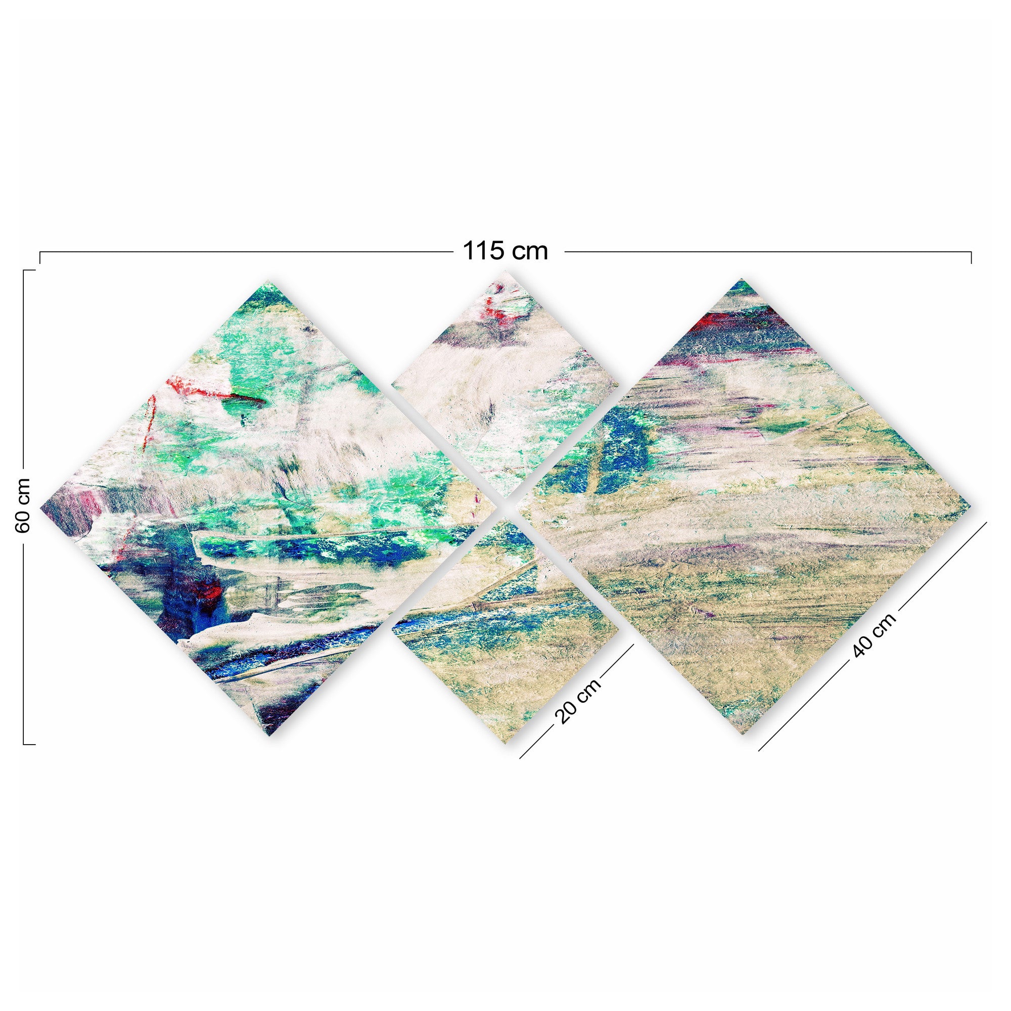 Conjunto Decorativo MDF Multicolor 4 Peças - Impressão UV Premium para Parede