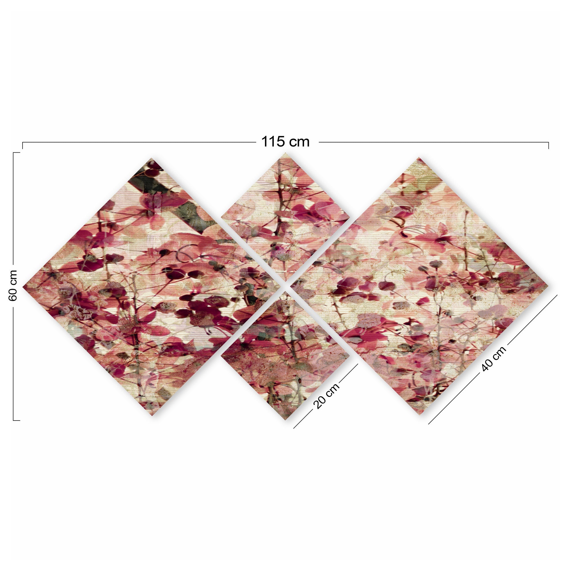 Conjunto Decorativo MDF Multicolor 4 Peças - Impressão UV Premium para Parede