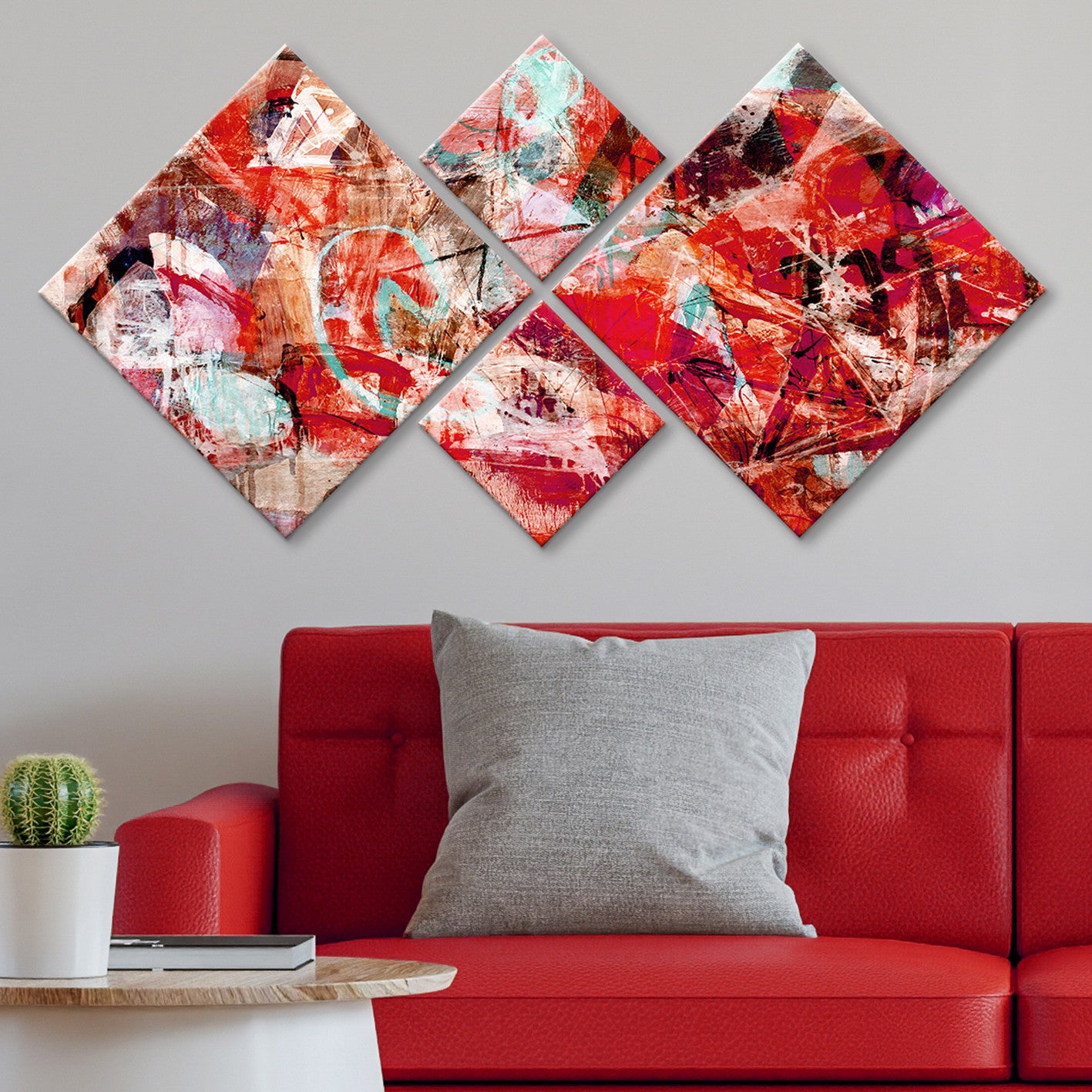 Conjunto Decorativo MDF Multicolor 4 Peças - Impressão UV Premium para Parede