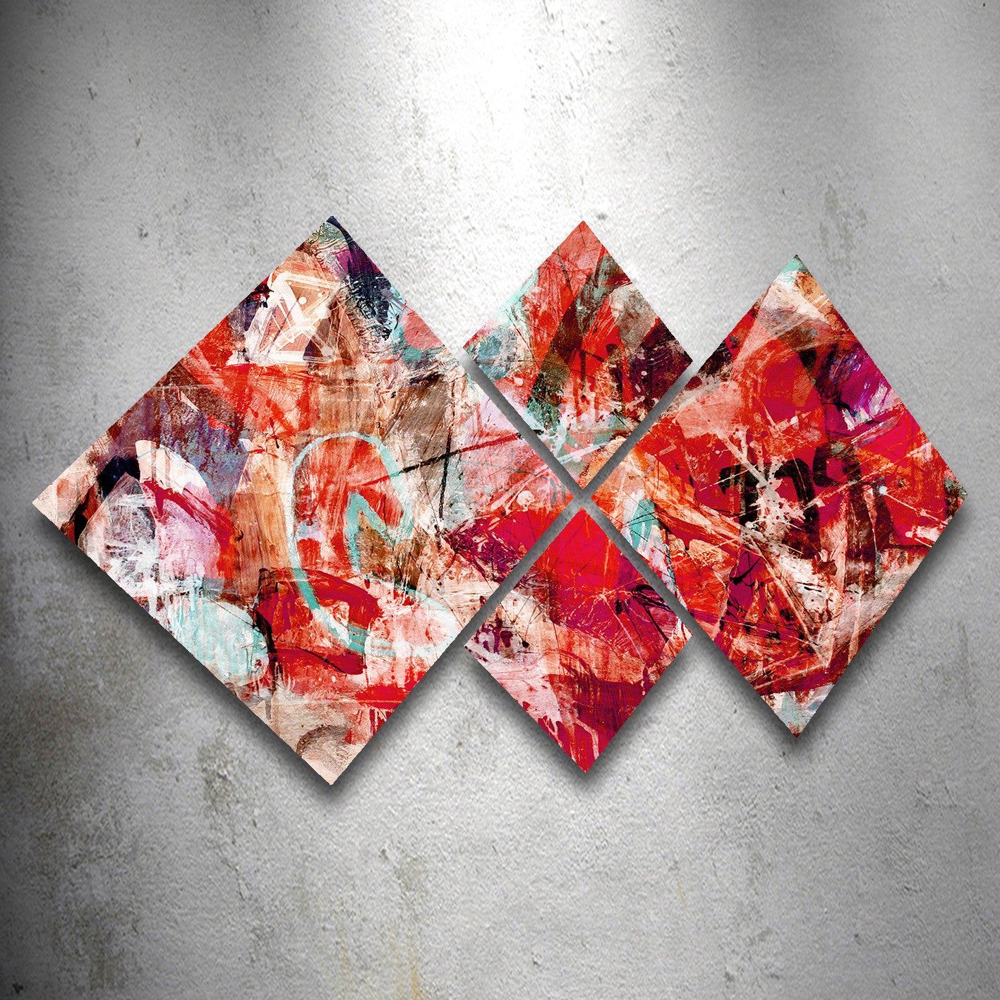 Conjunto Decorativo MDF Multicolor 4 Peças - Impressão UV Premium para Parede